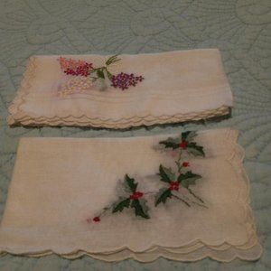 Embroidered hankies. Never been used.